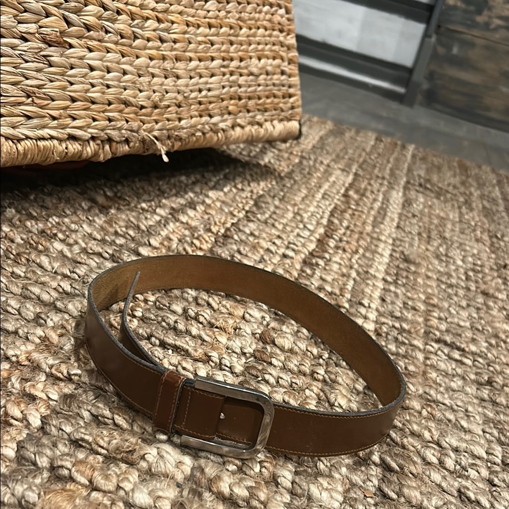 L’ Aiglon “Marcello” Brown Leather Belt Size 32/80
